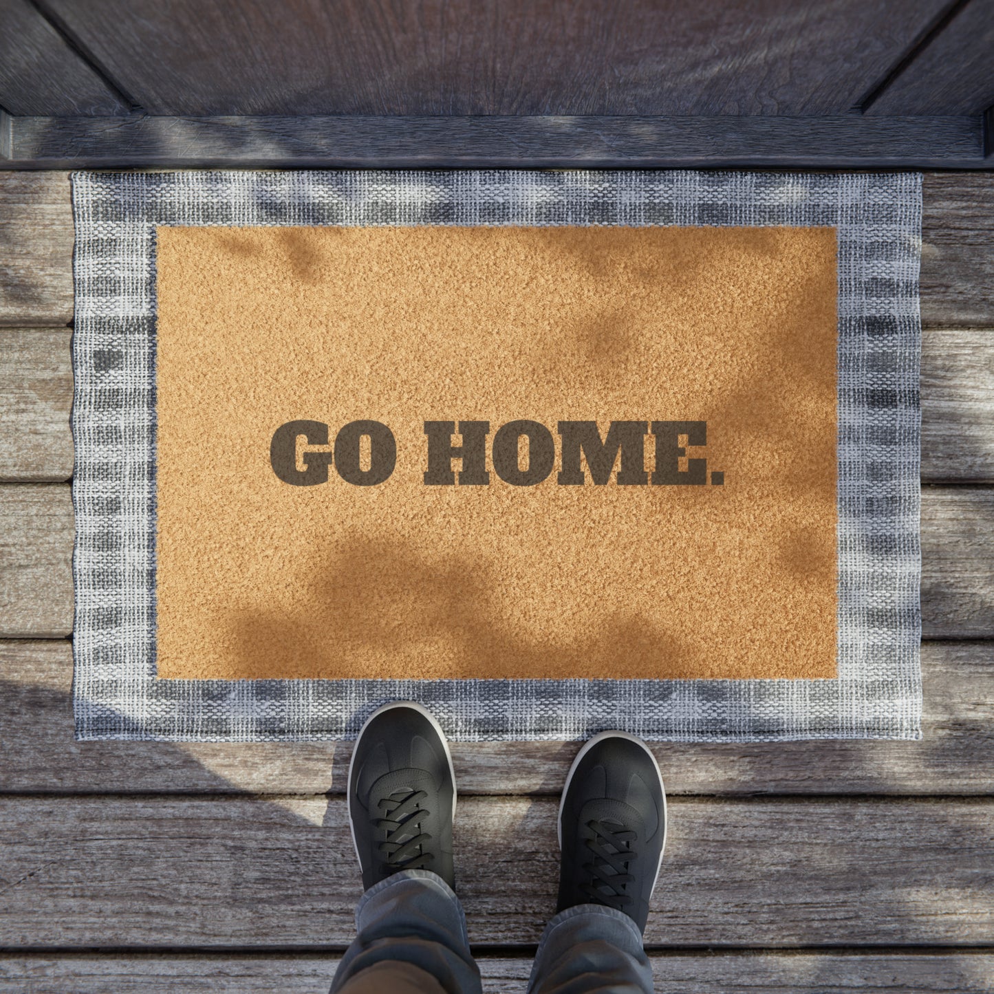 "Go Home." Doormat