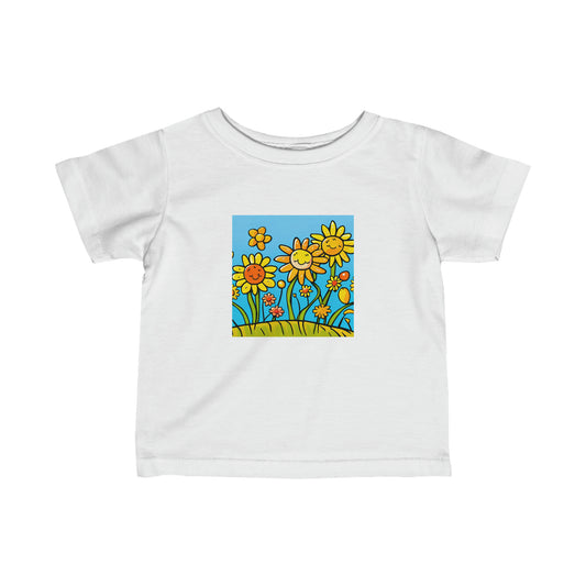 "Happy Flowers" Infant Fine Jersey Tee